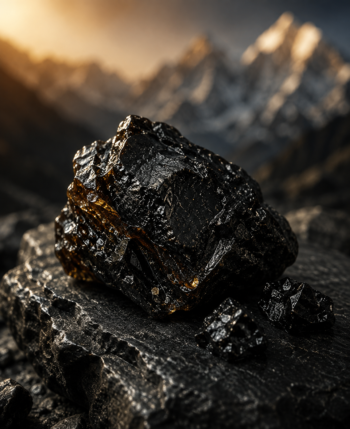 Raw Shilajit resin rock